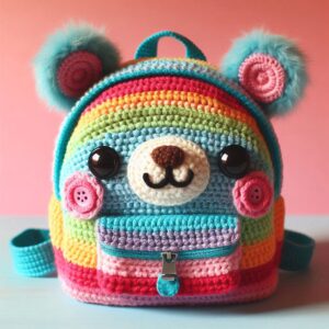 Rainbow Bear Crochet Backpack